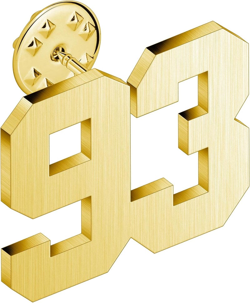 AMITER Personalized 0-100 Number Lapel Pins, 18K Gold Brooch Pin Tie Tacks for Suits, Neckties, Hats, Men & Women - Image 1